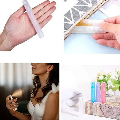 5Pcs Frosted Plastic Perfume Bottles Fine Mist Spray Bottle with Atomizer Pumps for Perfume Essential Oil Other Beauty Product