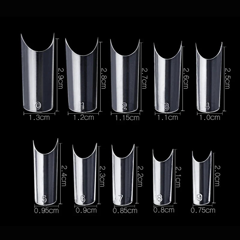 500 Pcs Curved C Fake Nail New Materials Top Quality Full Cover Nails Tips Transparent Gel Para Unha False Nails Beauty Products