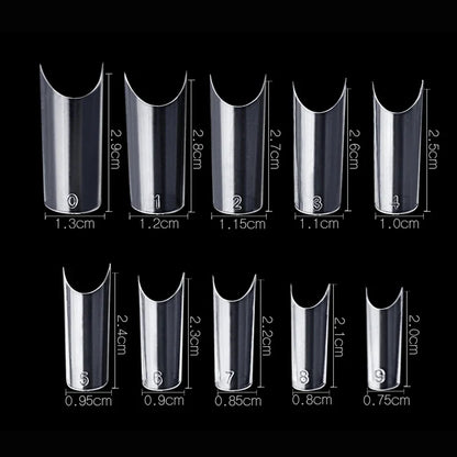 500 Pcs Curved C Fake Nail New Materials Top Quality Full Cover Nails Tips Transparent Gel Para Unha False Nails Beauty Products