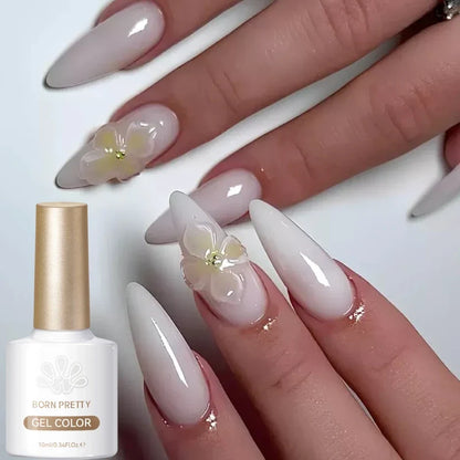 BORN PRETTY 10ml Milky Jelly White Gel Nail Polish Translucent Semi Permanent Soak Off UV LED Gel Varnish Manicure Nail Art