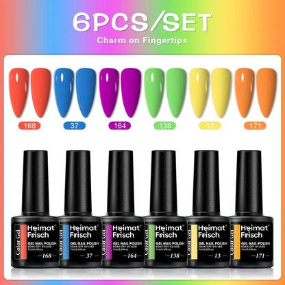 Color Block Series | Glossy Nails 0.24 oz Trendy Candy Foam Gel Semi-Permanent Nail Art Drip LED Nail Salon DIY Nail Art Gel Sea