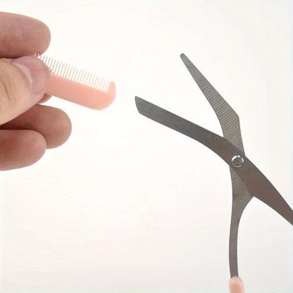 Eyebrow Razor Scissor  Stainless Steel Safe Anti-scratch Trimmer for Beginners Crescent Sharp Beauty Tool Multi-color