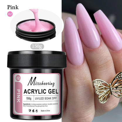 150g Transparent Nail Extension Gel Jelly White Light Pink Acrylic Nail Art UV LED Gel Semi Permanent Varnish Extension Tool