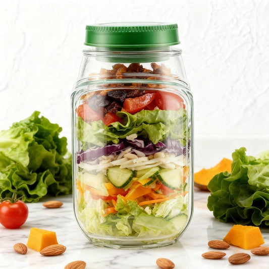 Salad Container with Side Opening, Leak-Resistant Design with Dressing Cup & Lid, Dishwasher & Freezer Safe for Office, Travel & Outdoors (green) - Renee Lane Company