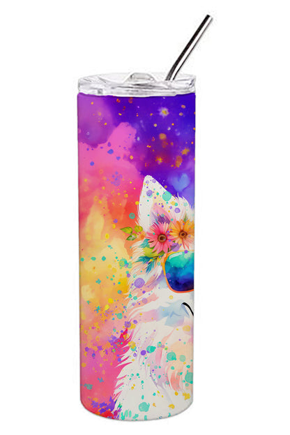 Samoyed Hippie Dawg Stainless Steel Skinny Tumbler Vacuum Double Walled Reusable Insulated Tumbler Travel Cup for Coffee Cocktails Gift with Lid, 20 oz - Renee Lane Company