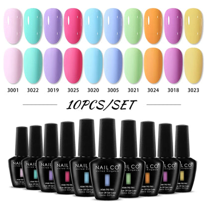 NAILCO 15ml Nails Art Gel Lack Polish Summer Hybrid Nail Varnish Manicure UV Top Coat Base HEMA TPO FREE Esmalte Nail Gel Polish