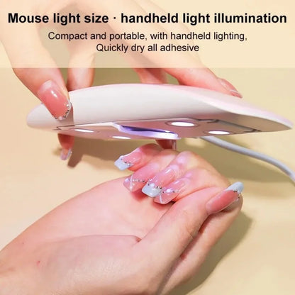 Portable 6 LED UV Nail Lamp 6W Mini Nail Dryer Machine Foldable Manicure Tool for Gel Polish Varnish Quick Drying USB Cable
