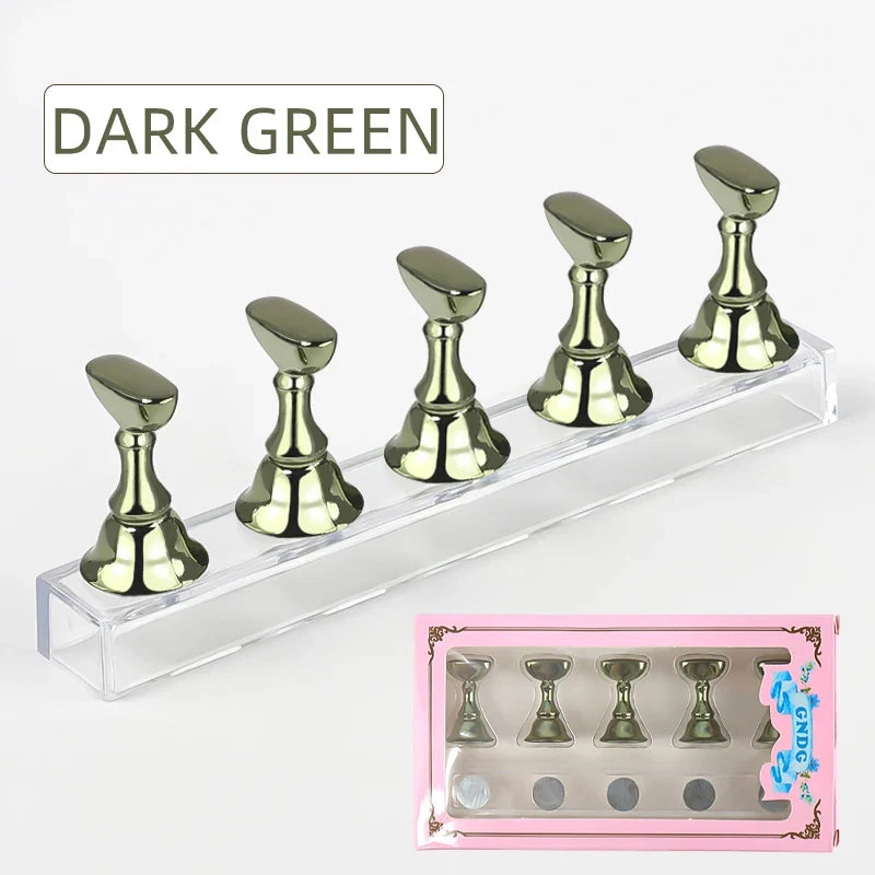 5pcs Chess Magnetic Nail Holder Acrylic Nail Tips Practice Display Stand Showing Shelf Gel Polish Display Stand Manicure Tools