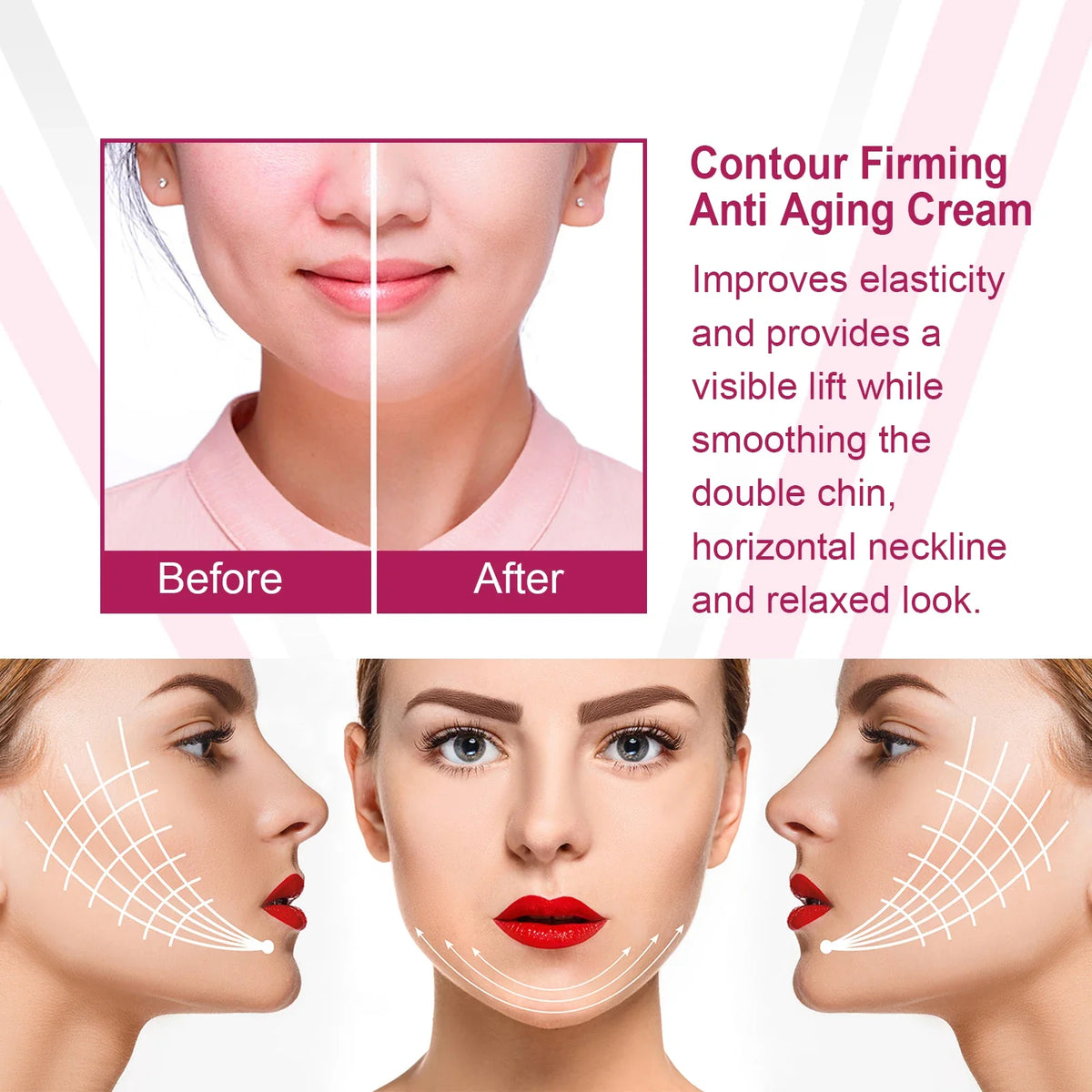 V-Shape Face Slimming Cream Remove Double Chin Firming Lifting Face Line Fat Burning Anti Aging Beauty Massage Care Products