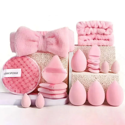 33pcs beauty set makeup kit  large and small beauty sponges for flawless makeup application and removal of makeup full set