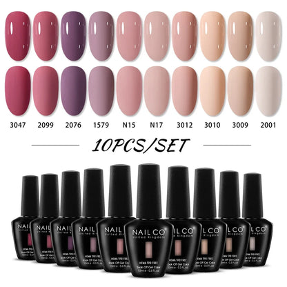 NAILCO 15ml Nails Art Gel Lack Polish Summer Hybrid Nail Varnish Manicure UV Top Coat Base HEMA TPO FREE Esmalte Nail Gel Polish