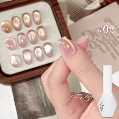 SHAKA 1-16pcs Flash Pure Lust Golden Light Heroine Cat Eye Gel Nail Polish Whitening Ice Transparent Autumn High-end Nail Art