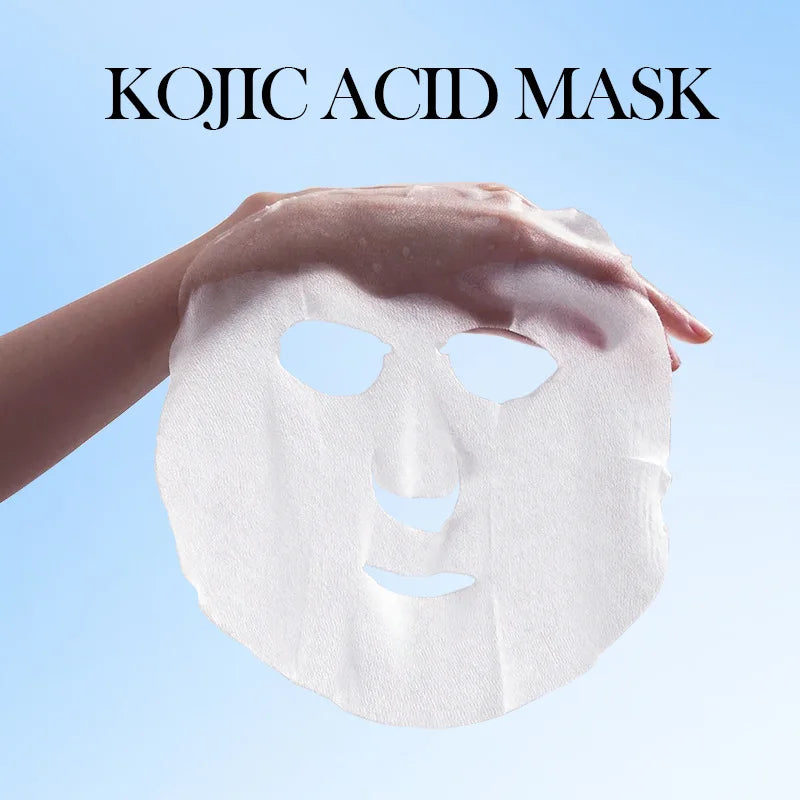 10pcs SADOER Kojic Acid Facial Masks Moisturizing Brightening Hydrating Face Mask Sheet Masks Beauty Facial Skin Care Products