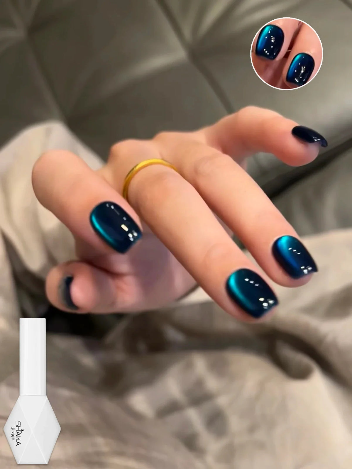 WS Black Glass Cat Magnetic Gel Nail Polish Punk Style Nail Art Manicure Varnis Semi Permanent Gel for Winter Nail Supplies