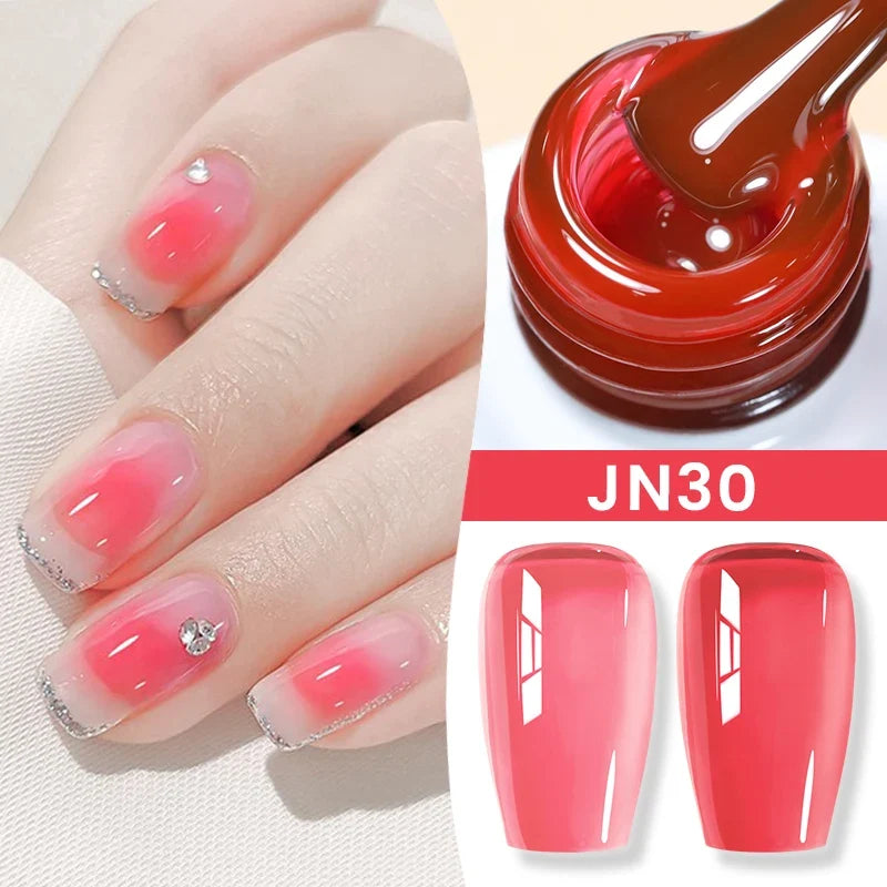 BORN PRETTY 10ml Jelly Nude Gel Nail Polish 50 Colors Semi Transparent Nail Art Nail Supplies Soak off UV LED Nails Gel Varnish