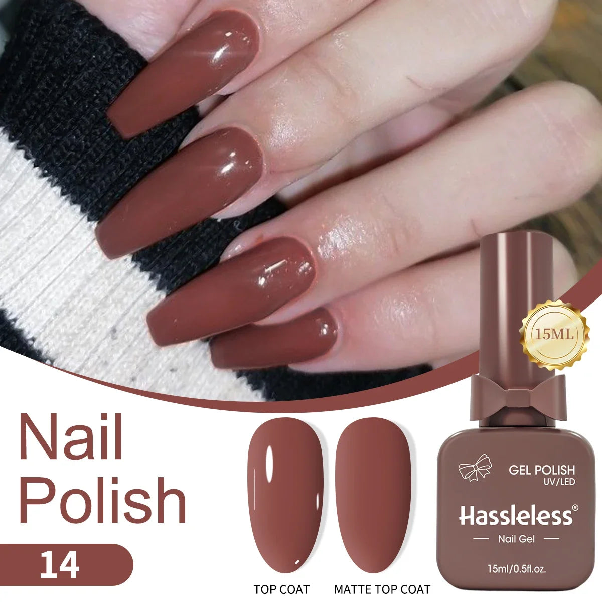 Single-use 15ml gel nail polish, convenient for home or salon manicures, easy to remove.