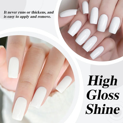 Hassleless 15ml White Gel Nail Polish, French Extension, Requires Uv Led Lamp, Gel French Manicure, Nail Supplies, Nail Art for