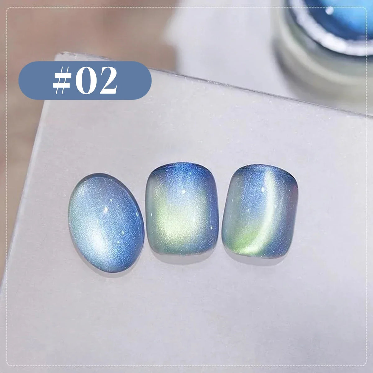 MIANEL Blue Tears Cat Eye Nail Polish Unique Blue Color and Magnetic Powder Create a Dreamy and Romantic Blue Nail Art Effect