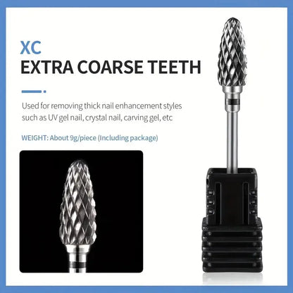 Tungsten Carbid Nail Drill Bits Electric Manicure Drill Accessory Milling Cutters for Nail Gel Polish Remover Nail Tools Efiles