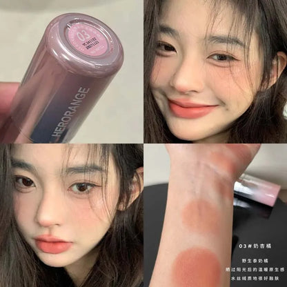 Peach Pink Plush Brush Liquid Blush Cheek Cream Smooth Long Lasting Velvet Matte Nude Apricot Orange Blusher Easy To Wear