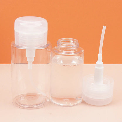 1 Pcs Refillable Bottles Push-type Bottling Empty Pump Dispenser Bottle for Nail Polish and Makeup Remover Bottle Packaging