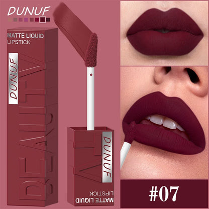 Matte Velvet Lipstick Lip Gloss Waterproof Smooth Long-Lasting Non-sticky Non-transfer Deep Red Nude Y2K Daily&Party Makeup Gift