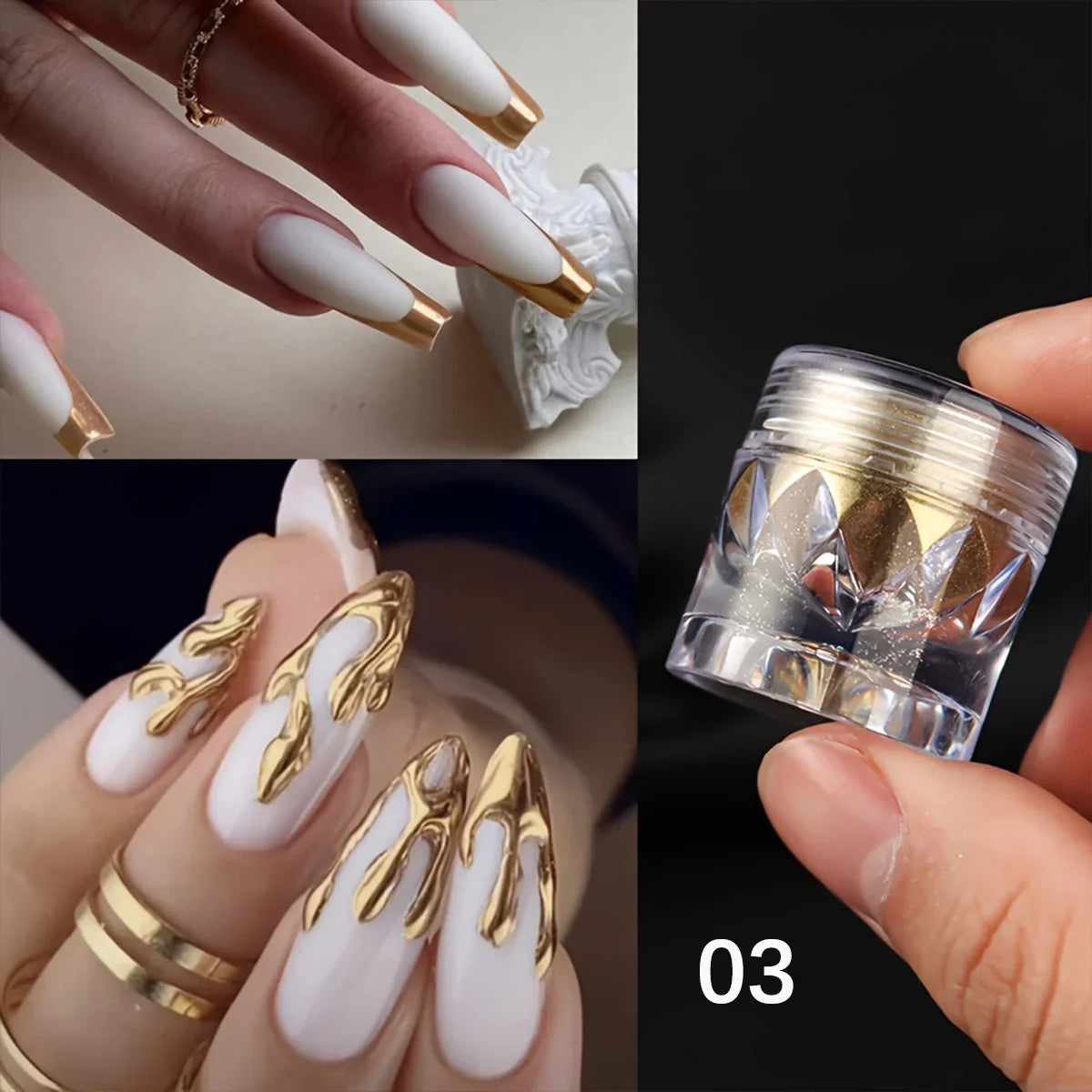 1/6pcs nail magic mirror powder holographic metal chrome powder silver gold nail polish decorative art decoration tool diy