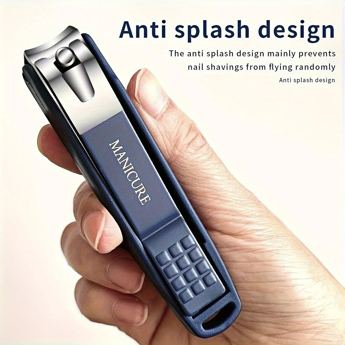 Stainless Steel Nail Clippers Manicure Tools Large Opening Nail Trimmer Anti Splash Design Sharp Edge Christmas Gift
