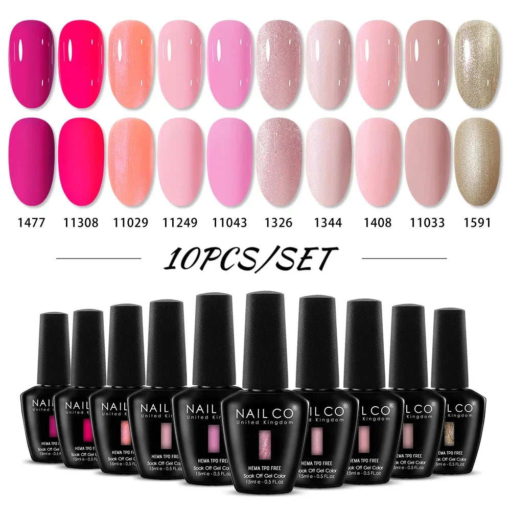 NAILCO 15ml Nails Art Gel Lack Polish Summer Hybrid Nail Varnish Manicure UV Top Coat Base HEMA TPO FREE Esmalte Nail Gel Polish