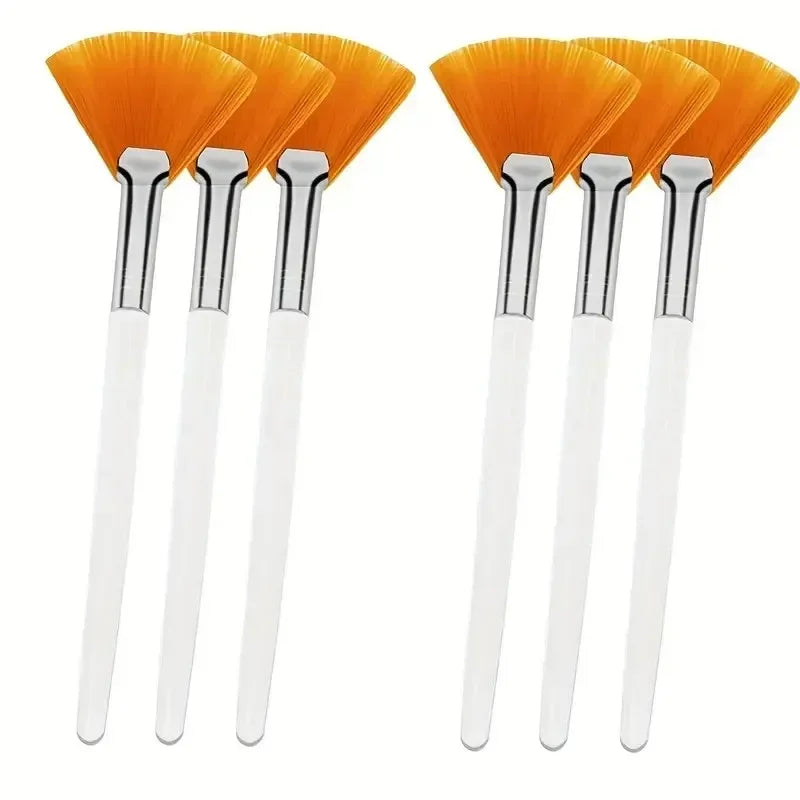 3/6/12 Pieces Facial Fan Mask Brushes Soft Mask Brush Applicator Esthetician Facial Mask Brushes For Women Girls Cosmetic Tools