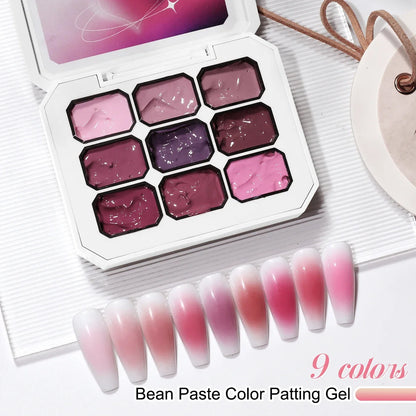 1pc 9 Colors Pink Patting Gel Smudge Canned High Saturation Popular Semi-Solid UV&LED Nail Polish Gel Nail Salon Special Y2K INS