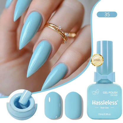 Single-use 15ml gel nail polish, convenient for home or salon manicures, easy to remove.
