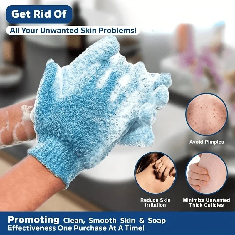 Exfoliating Shower Bath Glove Set  Deep Cleaning Body Scrub Spa Massage Glove for Skin - Bath Bomb Included