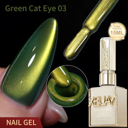 XEIJAYI 1pc 15ML Blue cat eye Nail Gel polish Semi Permanent Nail Art Soaking UV LED Nail Salon DIY Nail Salon Gel