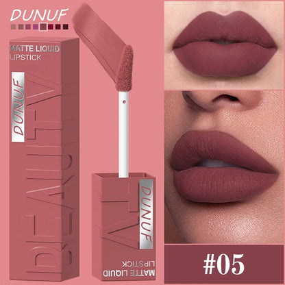 Matte Velvet Lipstick Lip Gloss Waterproof Smooth Long-Lasting Non-sticky Non-transfer Deep Red Nude Y2K Daily&Party Makeup Gift
