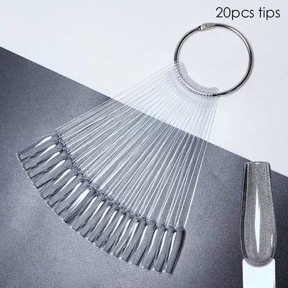 80/50/20pcs Nail Display Sticks Nail Swatch False Nail Tips Nail Gel Polish Practice Clear Display Board for Nail Art Tools