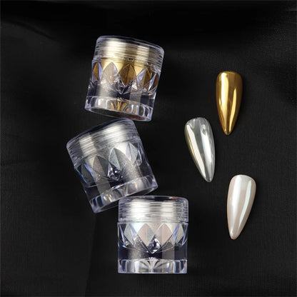 1/6pcs nail magic mirror powder holographic metal chrome powder silver gold nail polish decorative art decoration tool diy