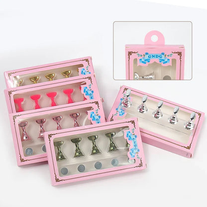 5pcs Chess Magnetic Nail Holder Acrylic Nail Tips Practice Display Stand Showing Shelf Gel Polish Display Stand Manicure Tools