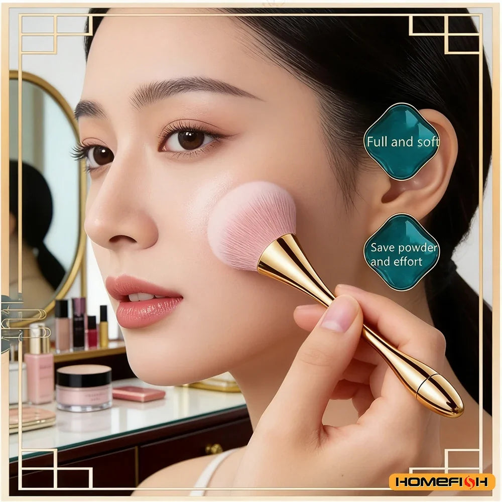Small Fluffy Soft Powder Brush for Blush & Setting Powder, Waist Design Beauty Tool