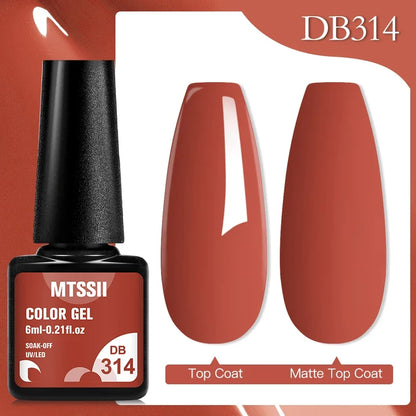 Mtssii 6ML Chocolate Color Gel Nail Polish Brown Semi Permanent UV Gel Autumn Winter Popular Soak Off Nail Art Gel Varnishes