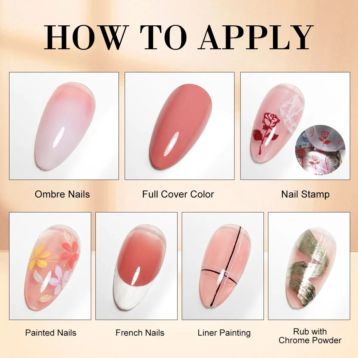 LIMEGIRL 7in1 Nail Gradient Painting Gel Long-lasting Nail Gel Polish Hybrid Color Nail Art Design High Texture Gradient Gel