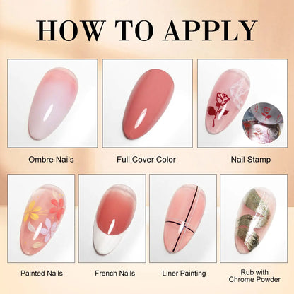 LIMEGIRL 7in1 Nail Gradient Painting Gel Long-lasting Nail Gel Polish Hybrid Color Nail Art Design High Texture Gradient Gel