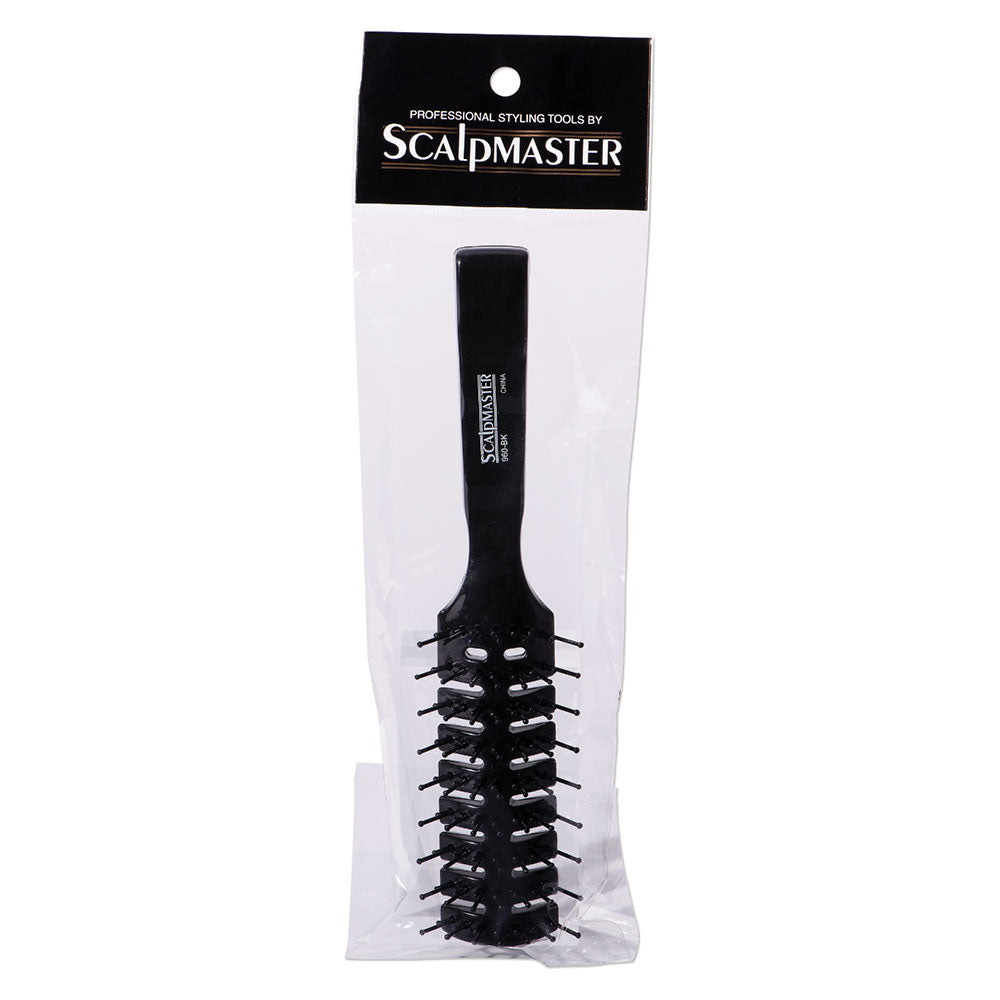 Scalpmaster 7 Row Vent Hair Stylist Brush - Black - Renee Lane Company