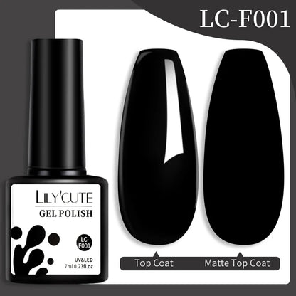 LILYCUTE 7ML Jelly Amber Gel Nail Polish Brown Crystal Translucent Dull Color Nail Art Gel Semi Permanent UV Gel Polish Varnish