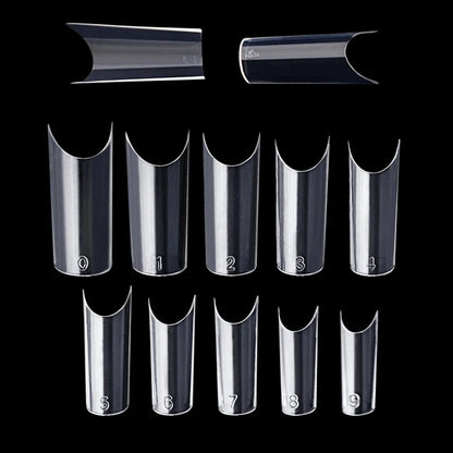 500 Pcs Curved C Fake Nail New Materials Top Quality Full Cover Nails Tips Transparent Gel Para Unha False Nails Beauty Products