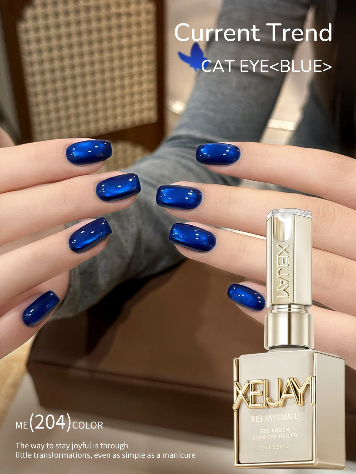 XEIJAYI 1pc 15ML Blue cat eye Nail Gel polish Semi Permanent Nail Art Soaking UV LED Nail Salon DIY Nail Salon Gel