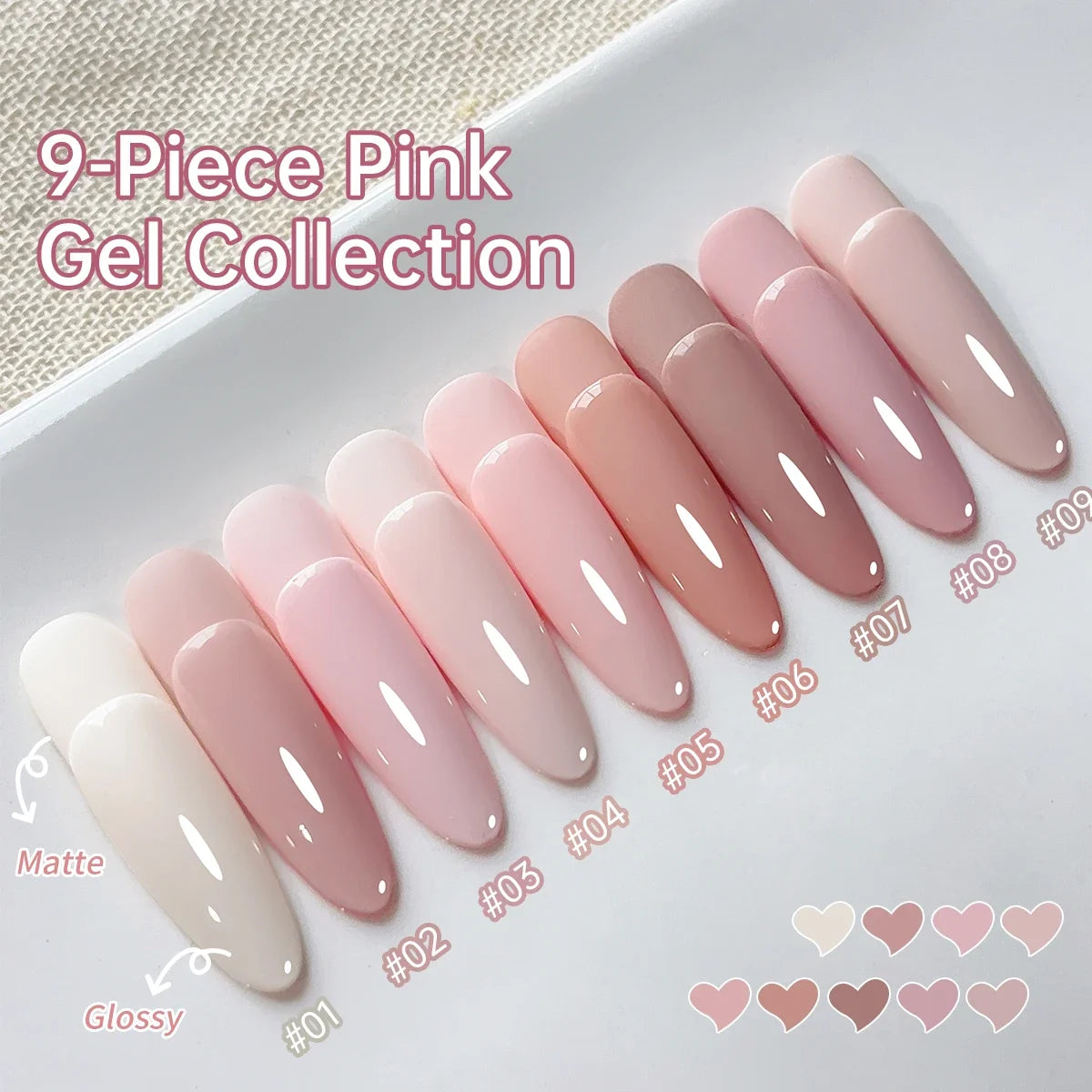 9 Colors Pink Patting Glue Smudge Canned High Saturation Popular Semi-Solid Nail Polish Glue Nail Salon