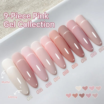 9 Colors Pink Patting Glue Smudge Canned High Saturation Popular Semi-Solid Nail Polish Glue Nail Salon
