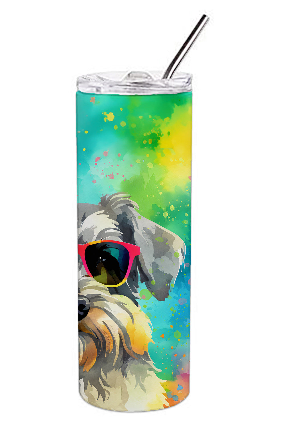 Schnauzer Hippie Dawg Stainless Steel Skinny Tumbler Vacuum Double Walled Reusable Insulated Tumbler Travel Cup for Coffee Cocktails Gift with Lid, 20 oz - Renee Lane Company
