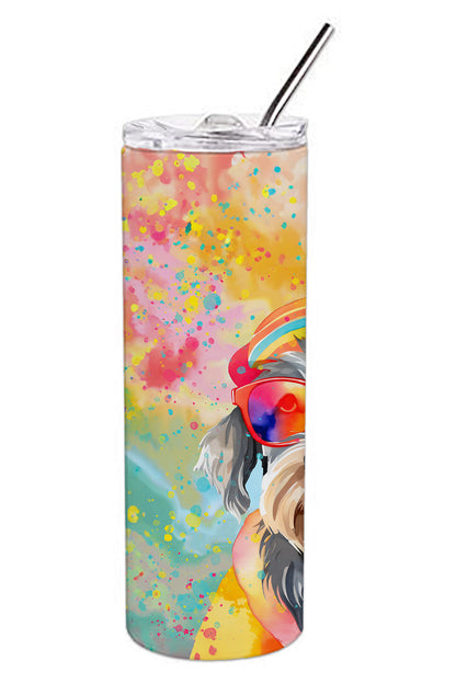 Schnauzer Hippie Dawg Stainless Steel Skinny Tumbler Vacuum Double Walled Reusable Insulated Tumbler Travel Cup for Coffee Cocktails Gift with Lid, 20 oz - Renee Lane Company